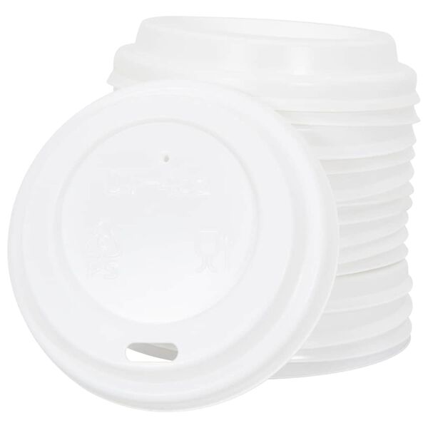 vidaXL Tampas para copos caf&eacute; papel &Oslash;60 mm 4oz 1000 un pl&aacute;stico branco