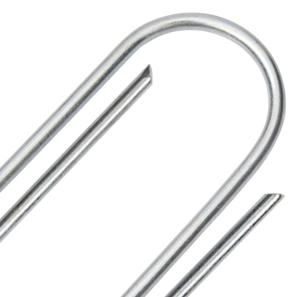 vidaXL Estacas de chão em forma de U 50 pcs 15x3,5 cm aço galvanizado