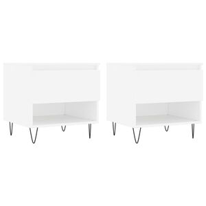 vidaXL Mesas de centro 2 pcs 50x46x50 cm derivados de madeira branco