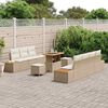 vidaXL Conjunto de Sof&aacute; de Jardim 10 pcs Bege Rattan Sint&eacute;tico