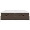 vidaXL Estrutura de cama otomana com colch&atilde;o marrom couro falso