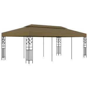 vidaXL Gazebo 6x3 m 180 g/m² cinzento-acastanhado