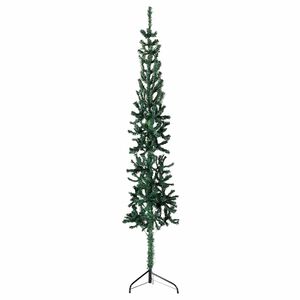 vidaXL Meia &aacute;rvore de Natal fina com suporte 120 cm verde