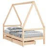vidaXL Estrutura de cama infantil c/ gavetas 80x160 cm pinho maci&ccedil;o