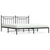 vidaXL Estrutura de cama com cabeceira 200x200 cm metal preto