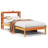 vidaXL Estrutura cama c/ cabeceira 90x190 cm pinho maci&ccedil;o castanho-mel