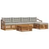 vidaXL Conjunto de Sof&aacute;s para Exterior 6 pcs Cinza Natural e Claro