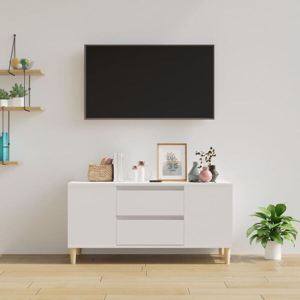 vidaXL M&oacute;vel para TV 102x44,5x50 cm derivados de madeira branco