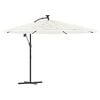 vidaXL Guarda-sol de jardim com poste de a&ccedil;o 269x269x235 cm branco
