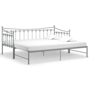 vidaXL Estrutura sof&aacute;-cama de puxar 90x200 cm metal cinzento
