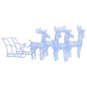 vidaXL Decora&ccedil;&atilde;o de Natal renas/tren&oacute; 280x28x55 cm acr&iacute;lico