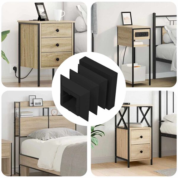 vidaXL Tampas de Extremidade 12 pcs Preto 15 x 15 x 15 mm PP