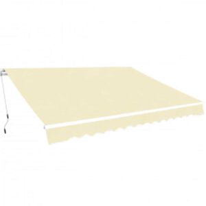 vidaXL Toldo dobr&aacute;vel manual 600 cm creme