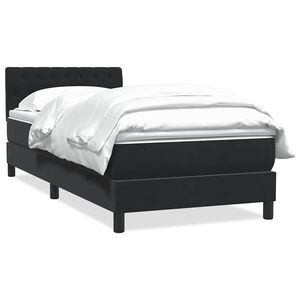 vidaXL Cama box spring com colch&atilde;o 90x210 cm veludo preto