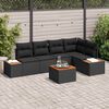 vidaXL Conjunto de Sof&aacute; de Jardim 6 pcs Preto Rattan Sint&eacute;tico
