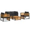 vidaXL 5 pcs conjunto de sof&aacute;s de jardim com almofad&otilde;es ac&aacute;cia maci&ccedil;a