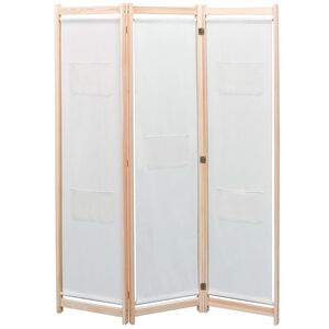 vidaXL Divis&oacute;ria de quarto com 3 pain&eacute;is 120x170x4 cm tecido creme
