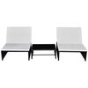 vidaXL Cadeiras jardim reclin&aacute;veis 2 pcs com mesa vime PE preto