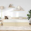 vidaXL Estrutura de Cama de Canto com Colch&atilde;o 2 pcs Creme tecido