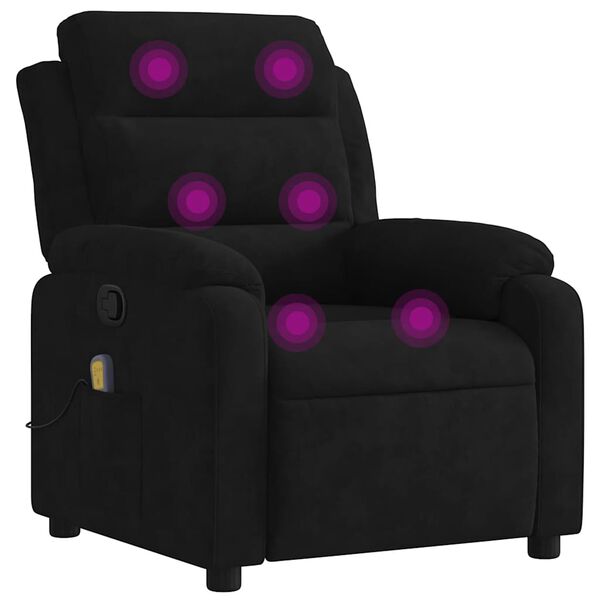 vidaXL Poltrona de massagens reclin&aacute;vel veludo preto