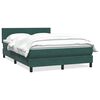 vidaXL Cama box spring com colch&atilde;o 160x210 cm veludo verde escuro