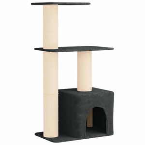 vidaXL &Aacute;rvore para gatos com postes de sisal Cinzento-Escuro 133 cm