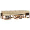 vidaXL Conjunto de Sof&aacute;s para Exterior 8 pcs Natural e Bege