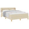 vidaXL Cama Box com colch&atilde;o com cabeceira Creme 140 x 190 cm tecido