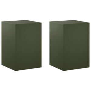 vidaXL Suporte para Plantas 2 pcs Verde-Azeitona 40 x 40 x 60 cm A&ccedil;o