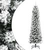 vidaXL &Aacute;rvore de Natal artificial fina com neve PVC e PE 210 cm