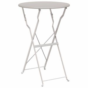 vidaXL Mesa de esplanada Bege &Oslash; 50 x 71 cm A&ccedil;o com Revestimento em P&oacute;