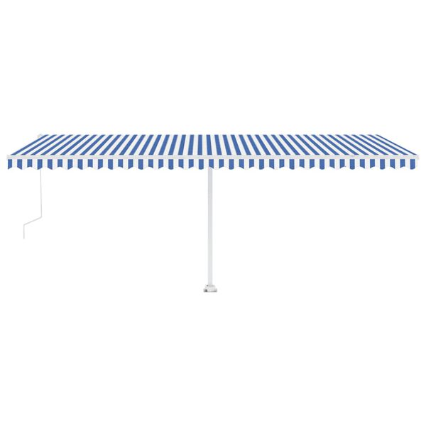 vidaXL Toldo autom&aacute;tico independente 600x350 cm azul e branco
