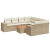 vidaXL 9 pcs conjunto de sof&aacute;s p/ jardim com almofad&otilde;es vime PE bege