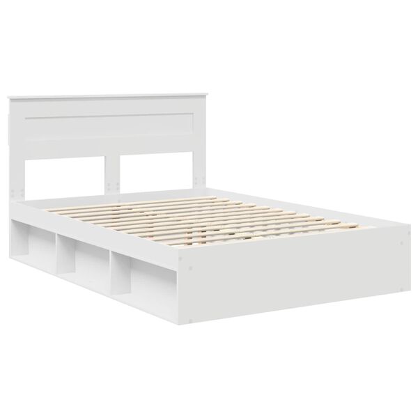 vidaXL Estrutura da Cama com cabeceira Branco 140 x 190 cm