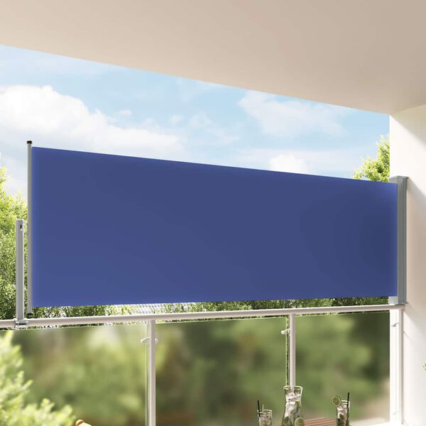 vidaXL Toldo lateral retr&aacute;til para p&aacute;tio 120x300 cm azul
