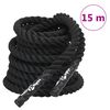 vidaXL Corda de Batalha Preta 15 m 11 kg Poli&eacute;ster