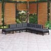 vidaXL 7 pcs conjunto lounge de jardim c/ almofad&otilde;es pinho maci&ccedil;o