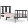 vidaXL Estrutura de cama pequena solteiro 75x190 cm pinho maci&ccedil;o cinza