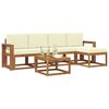 vidaXL Conjunto de Sof&aacute;s para Exterior 6 pcs Natural e Creme