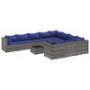 vidaXL 11 pcs conjunto sof&aacute;s de jardim c/ almofad&otilde;es vime PE cinzento