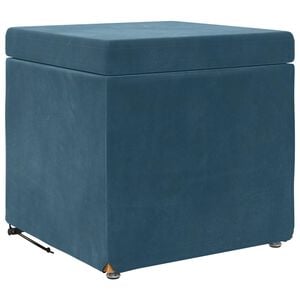 vidaXL Banqueta Azul 41 x 41 x 40 cm Veludo e Madeira de Engenharia