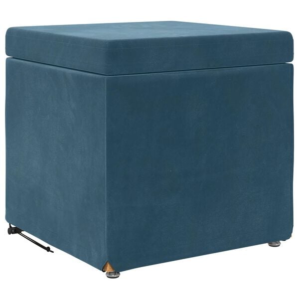 vidaXL Banqueta Azul 41 x 41 x 40 cm Veludo e Madeira de Engenharia