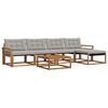 vidaXL Conjunto de Sof&aacute;s para Exterior 6 pcs Cinza Natural e Claro