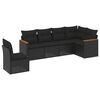 vidaXL 6 pcs conjunto sof&aacute;s de jardim c/ almofad&otilde;es vime PE preto