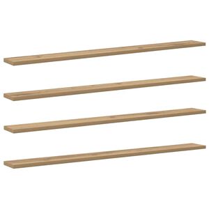 vidaXL Estante de Prateleira 4 pcs Castanho 100 x 10 x 1,5 cm