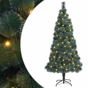 vidaXL &Aacute;rvore de Natal Artificial Pr&eacute;-iluminada Verde 180 cm PET