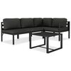 vidaXL 5 pcs conjunto lounge jardim com almofad&otilde;es alum&iacute;nio antracite