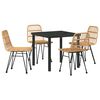 vidaXL Conjunto de Jantar para Jardim 5 pcs Castanho