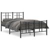 vidaXL Estrutura de cama com cabeceira e p&eacute;s 120x200 cm metal preto