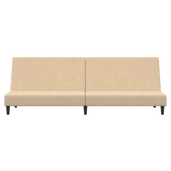 vidaXL Sof&aacute;-cama de 2 lugares veludo cor creme